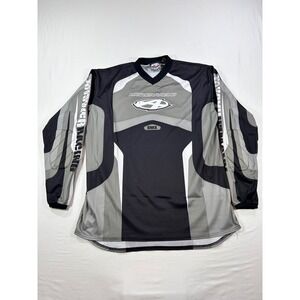 Answer Racing EMX Motocross Jersey Mens Medium Black Grey White Long Sleeve MX